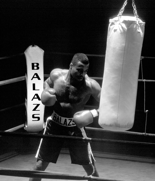 boxing training with bag