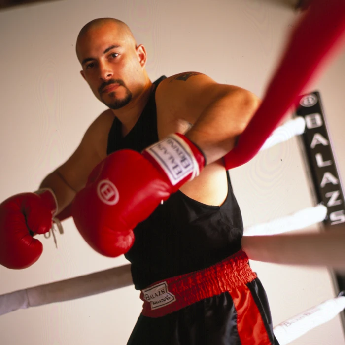 Balazs Boxer in corner of boxing ring