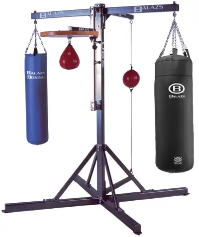 UBS4 four-station Universal Boxing Stand with 30 inch speed bag drum